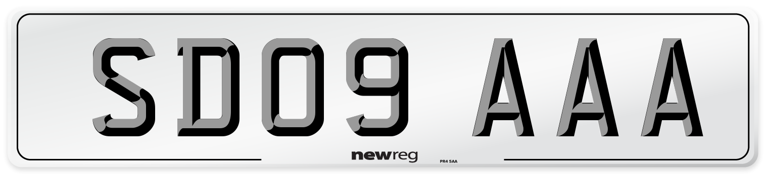 SD09 AAA Number Plate from New Reg